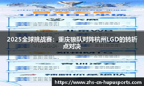 2025全球挑战赛:重庆狼队对阵杭州LGD的转折点对决